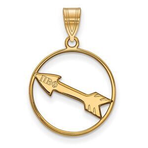 14K Plated Silver Pi Beta Phi Medium Circle Pendant